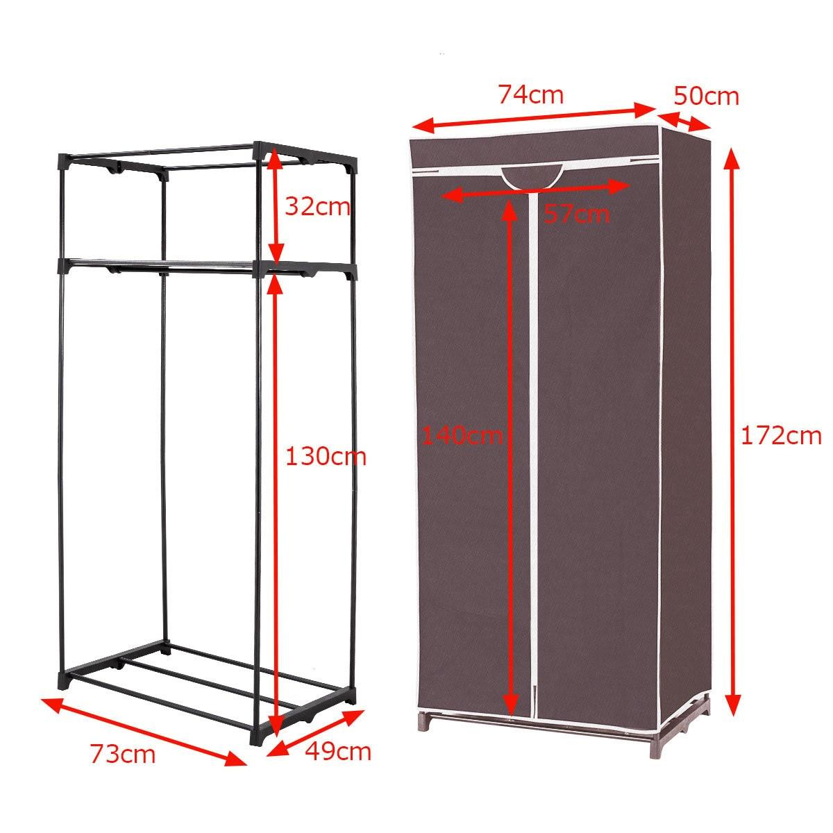 Northio Armadio armadio in tessuto armadio armadio in tessuto con asta appendiabiti 75x50x170 cm  