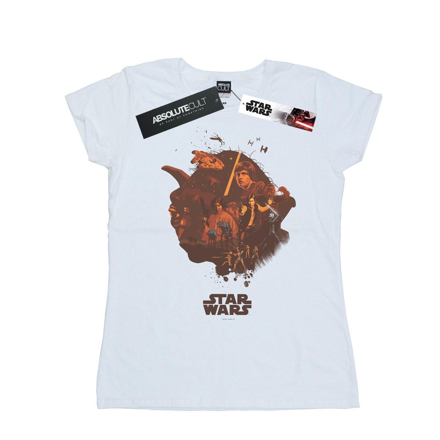 Image of Yoda Montage Tshirt Damen Weiss XL