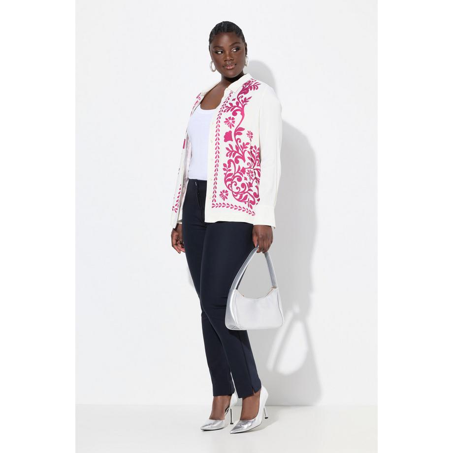 Ulla Popken Pantalon Sienna Bengaline Coupe Slim Extensible Taille Élastique  