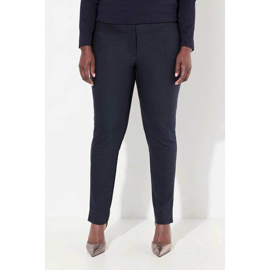 Ulla Popken Pantalon Sienna Bengaline Coupe Slim Extensible Taille Élastique  