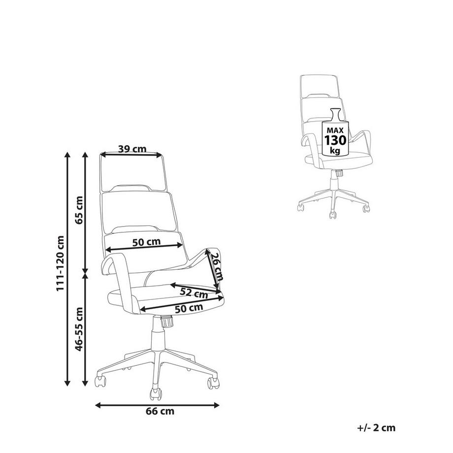 Beliani Chaise de bureau en Tissu Moderne GRANDIOSE  