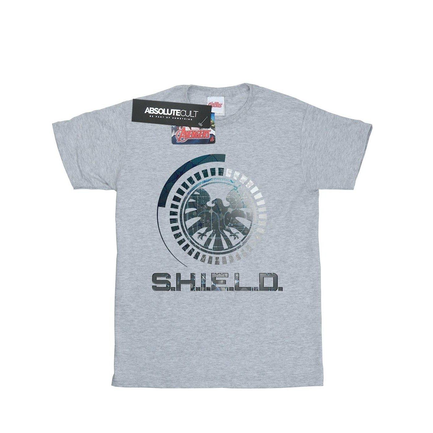 Image of Avengers Shield Logo Tshirt Herren Grau XXL
