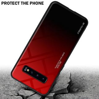 Cadorabo  Housse compatible avec Samsung Galaxy S10 PLUS - Coque de protection bicolore en silicone TPU et dos en verre trempé 