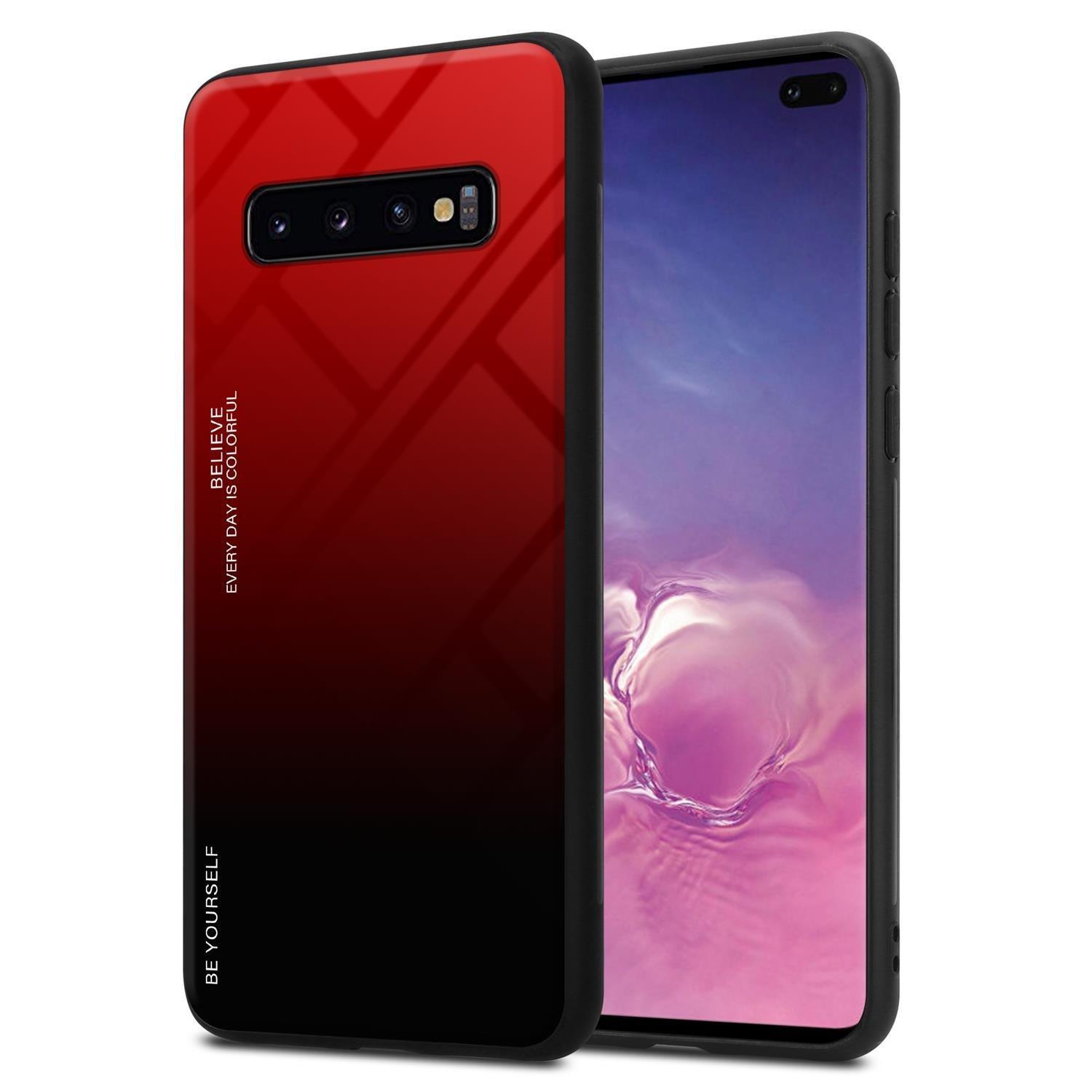 Cadorabo  Housse compatible avec Samsung Galaxy S10 PLUS - Coque de protection bicolore en silicone TPU et dos en verre trempé 