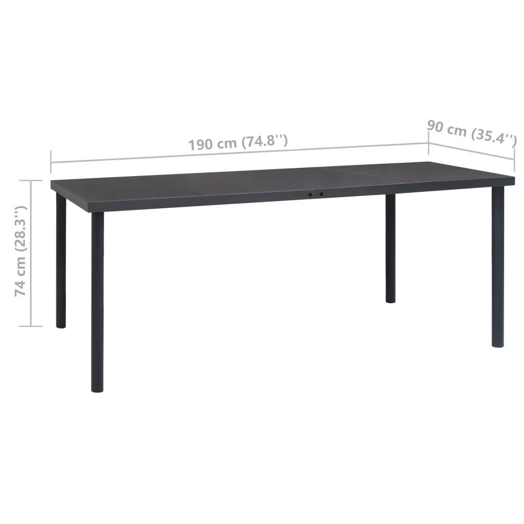 VidaXL Ensemble de salle à manger d'extérieur acier  