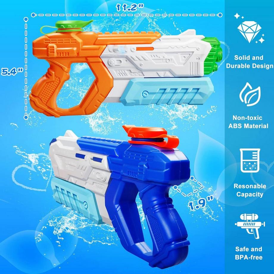 Activity-board  Wasserpistole für Kinder und Erwachsene, 3 Stück Wasserpistolen Wasserspritzblaster mit großer Schussweite 