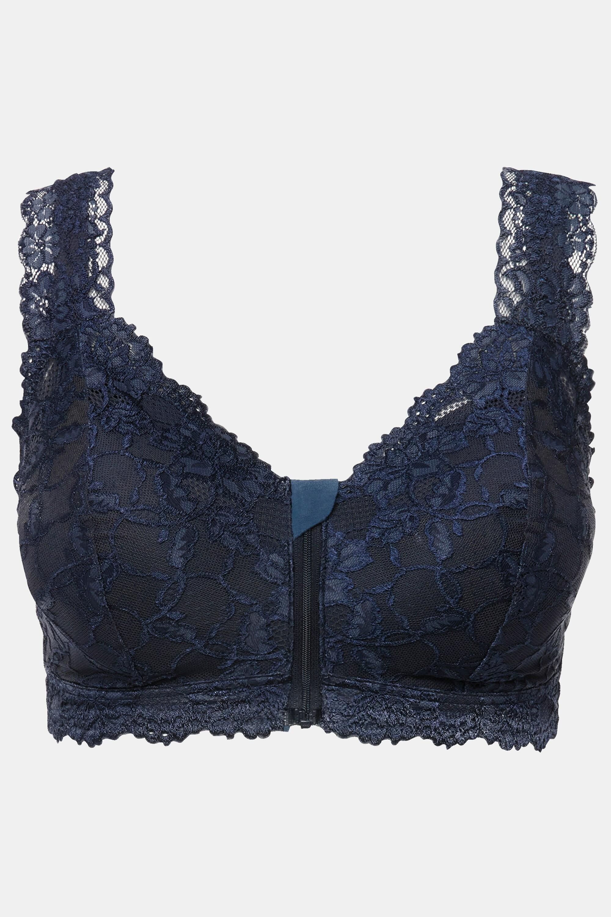 Ulla Popken  Bralette, Spitze, Reißverschluss, ohne Bügel 