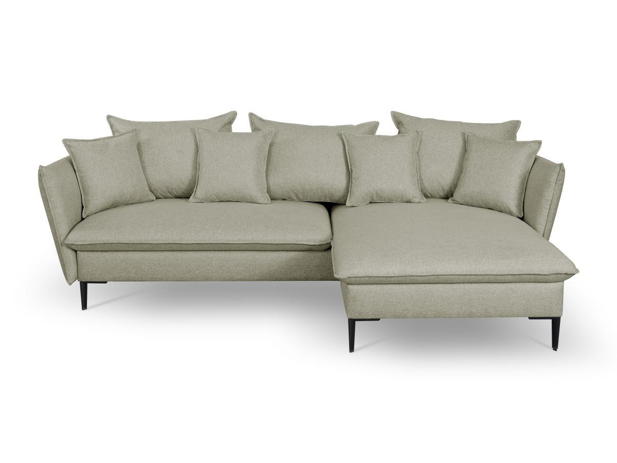 PASCAL MORABITO Ecksofa mit Schlaffunktion LAZARE von PASCAL MORABITO Stoff Hellgrün Ecke rechts  