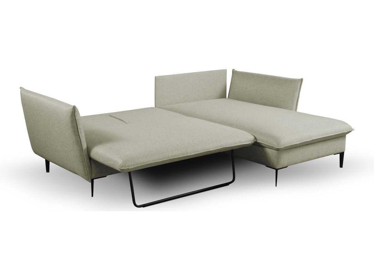 PASCAL MORABITO Ecksofa mit Schlaffunktion LAZARE von PASCAL MORABITO Stoff Hellgrün Ecke rechts  