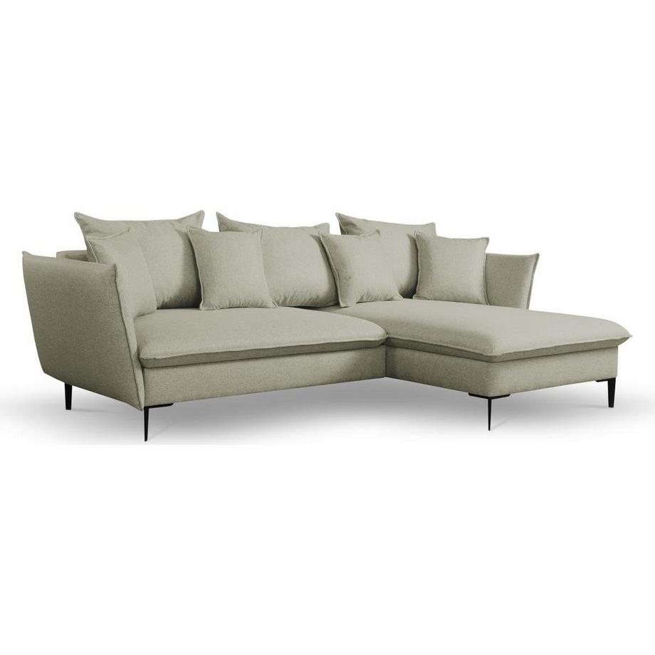 Ecksofa mit Schlaffunktion LAZARE von PASCAL MORABITO Stoff Hellgrün Ecke rechts