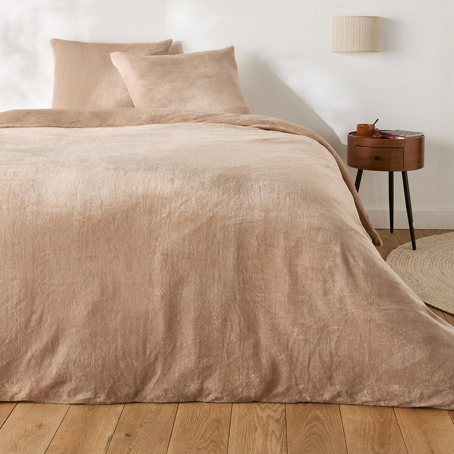 SO'HOME Set Copripiumino in pile con federa quadrata  