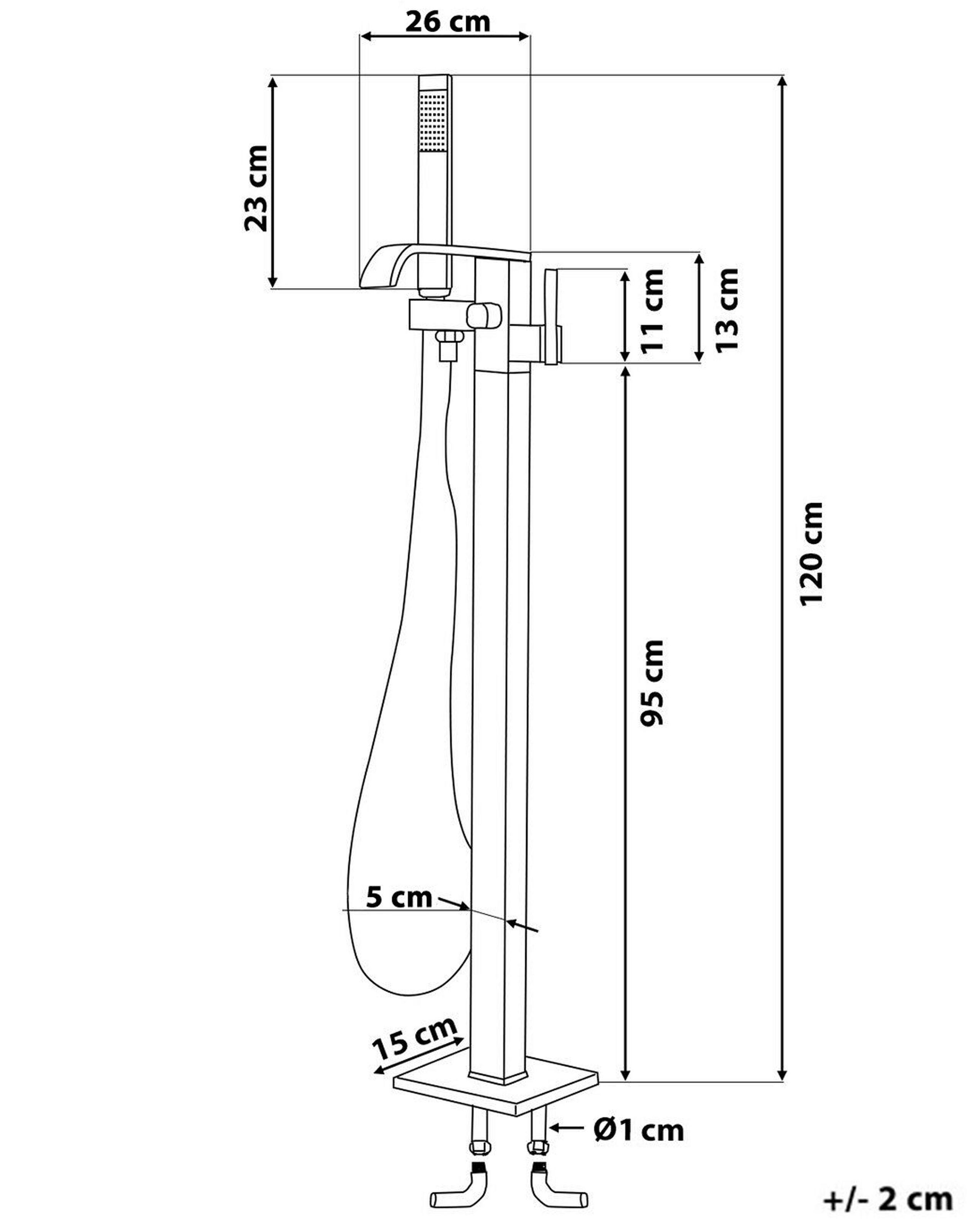 Beliani Rubinetteria per vasca da bagno freestanding en Ottone Moderno NIAGARA  