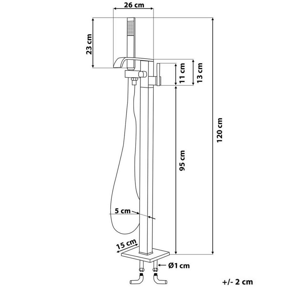 Beliani Freistehende Badewannenarmatur aus Messing Modern NIAGARA  