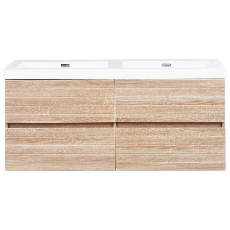 Beliani Mobiletto a muro con doppio lavabo en Fibra a media densità (MDF) Moderno URUCU  