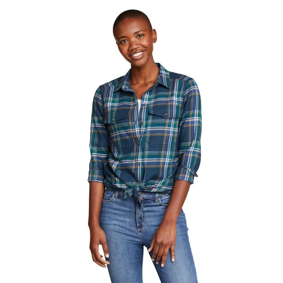 Image of Fremont Hemd Pattentasche Damen Blau Denim XXL