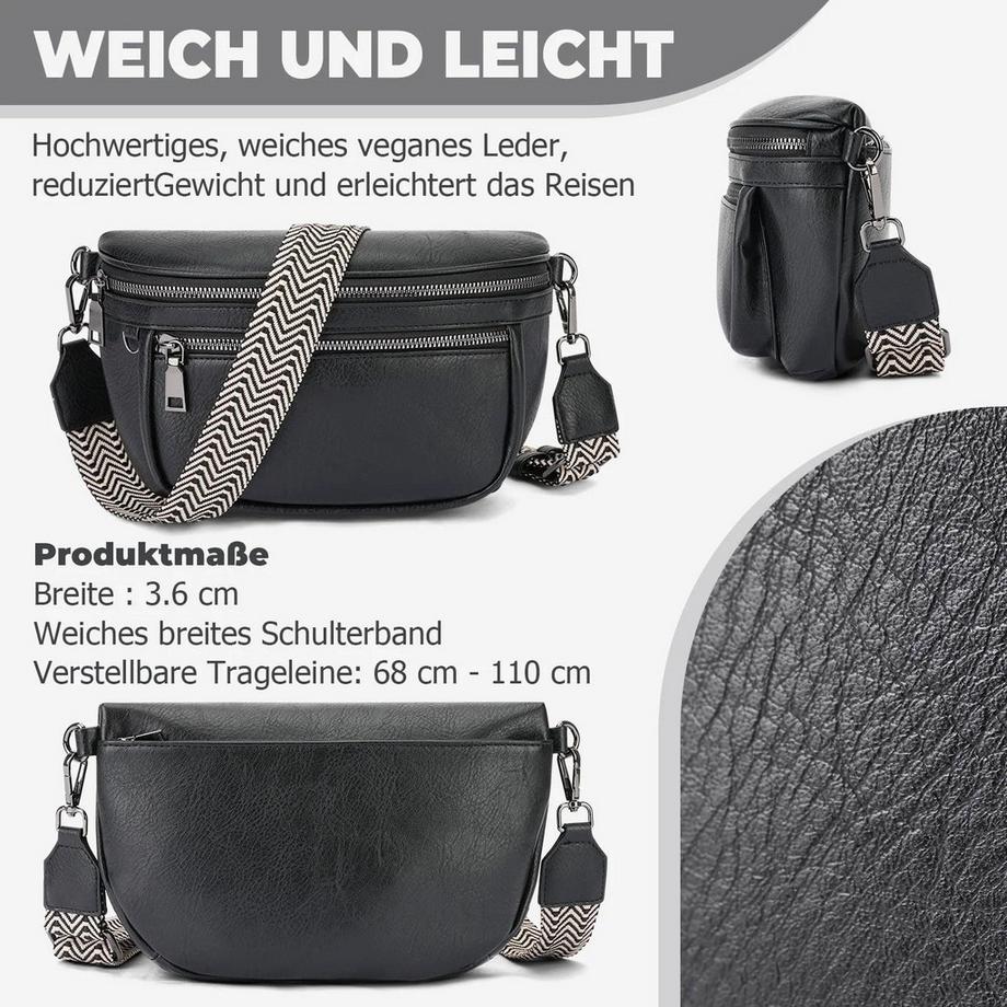 Only-bags.store Ultraleichte Umhängetasche mit mehreren Fächern  