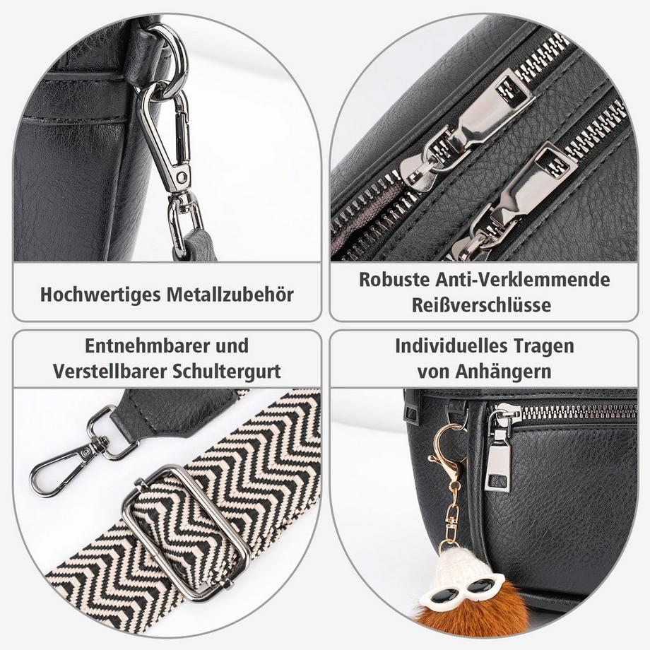 Only-bags.store Ultraleichte Umhängetasche mit mehreren Fächern  