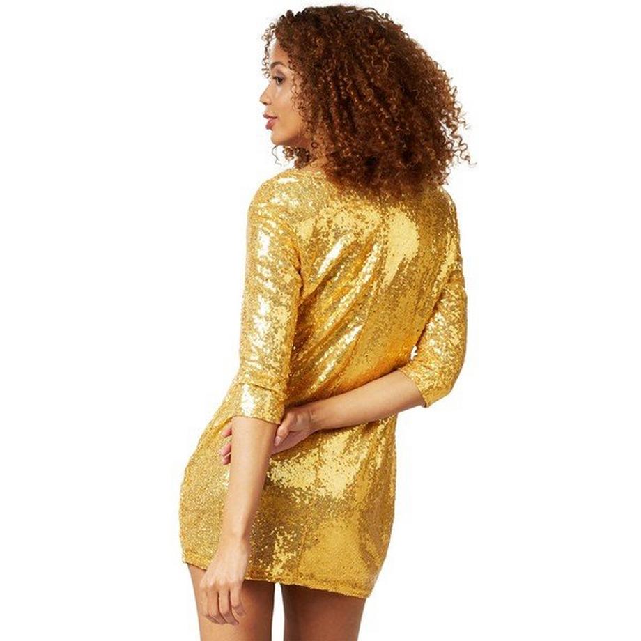 Tectake Pailletten Langarmkleid  