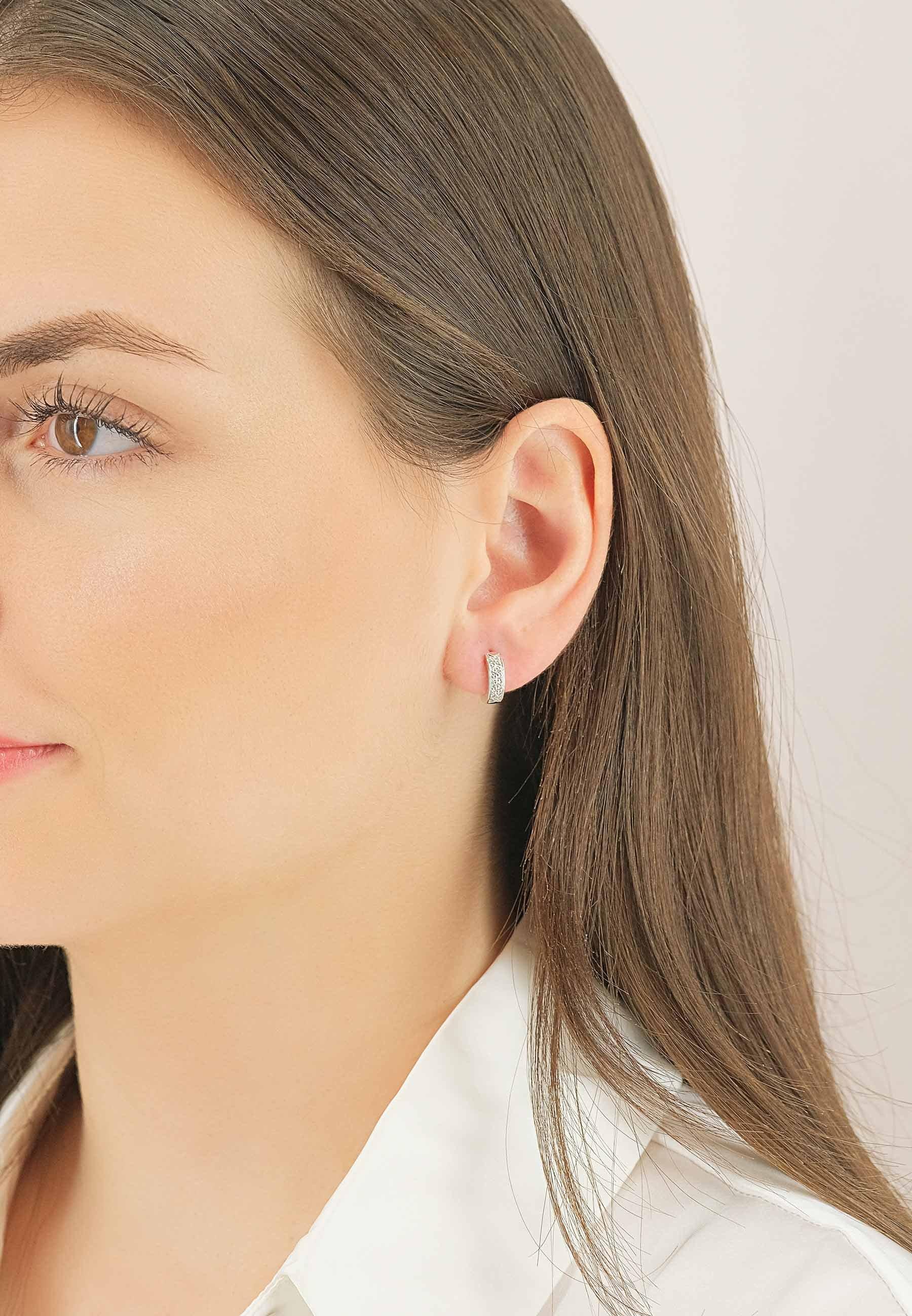 MUAU Schmuck  Creolen Weissgold 750 Diamant 0.176ct. 12mm 