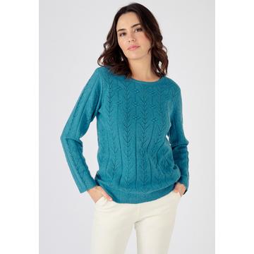 Pull maille ajourée et reliéfée