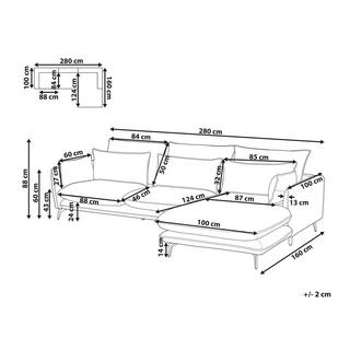 Beliani Canapé d'angle en Daim synthétique Moderne GALLO  