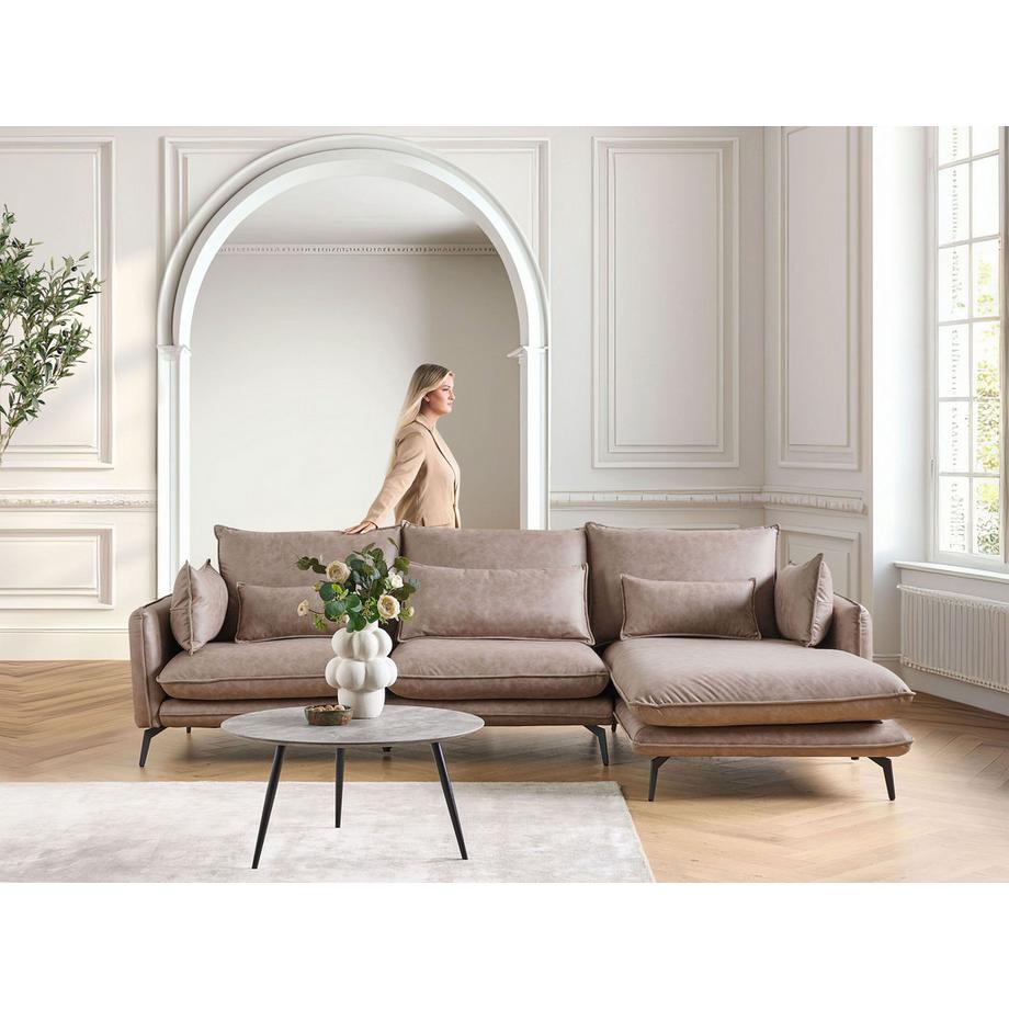 Beliani Ecksofa aus Kunstwildleder  GALLO  