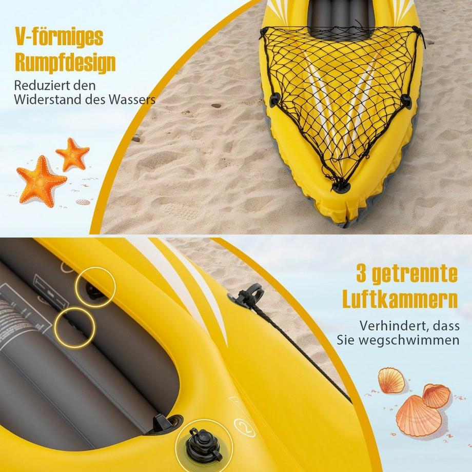 Northix  Kayak gonflable pour 2 personnes kayak tandem avec sièges amovibles 357 × 80 × 38 cm 