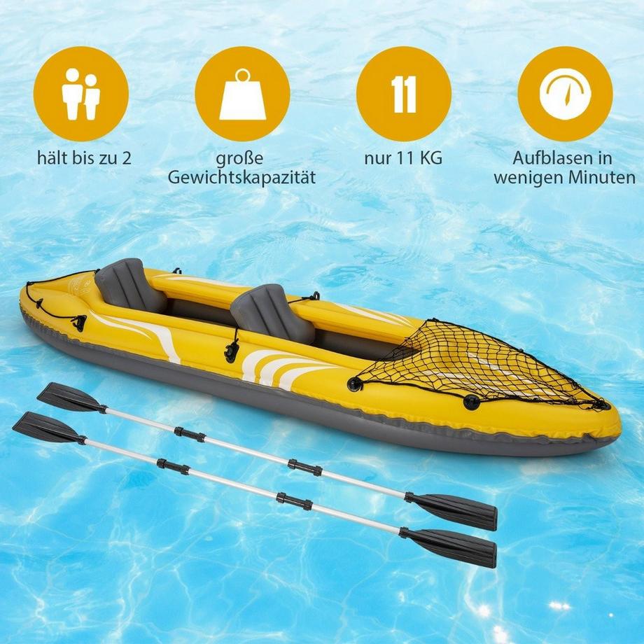 Northix  Kayak gonflable pour 2 personnes kayak tandem avec sièges amovibles 357 × 80 × 38 cm 
