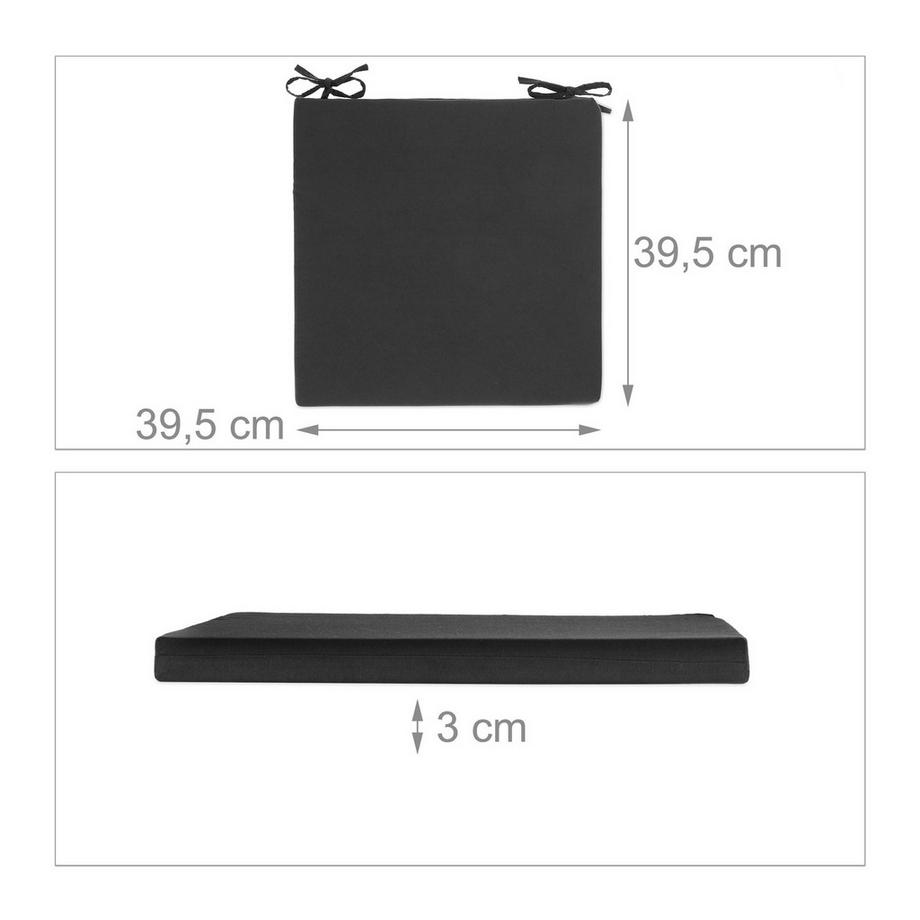 B2X Ensemble de 4 housses de coussin noires  