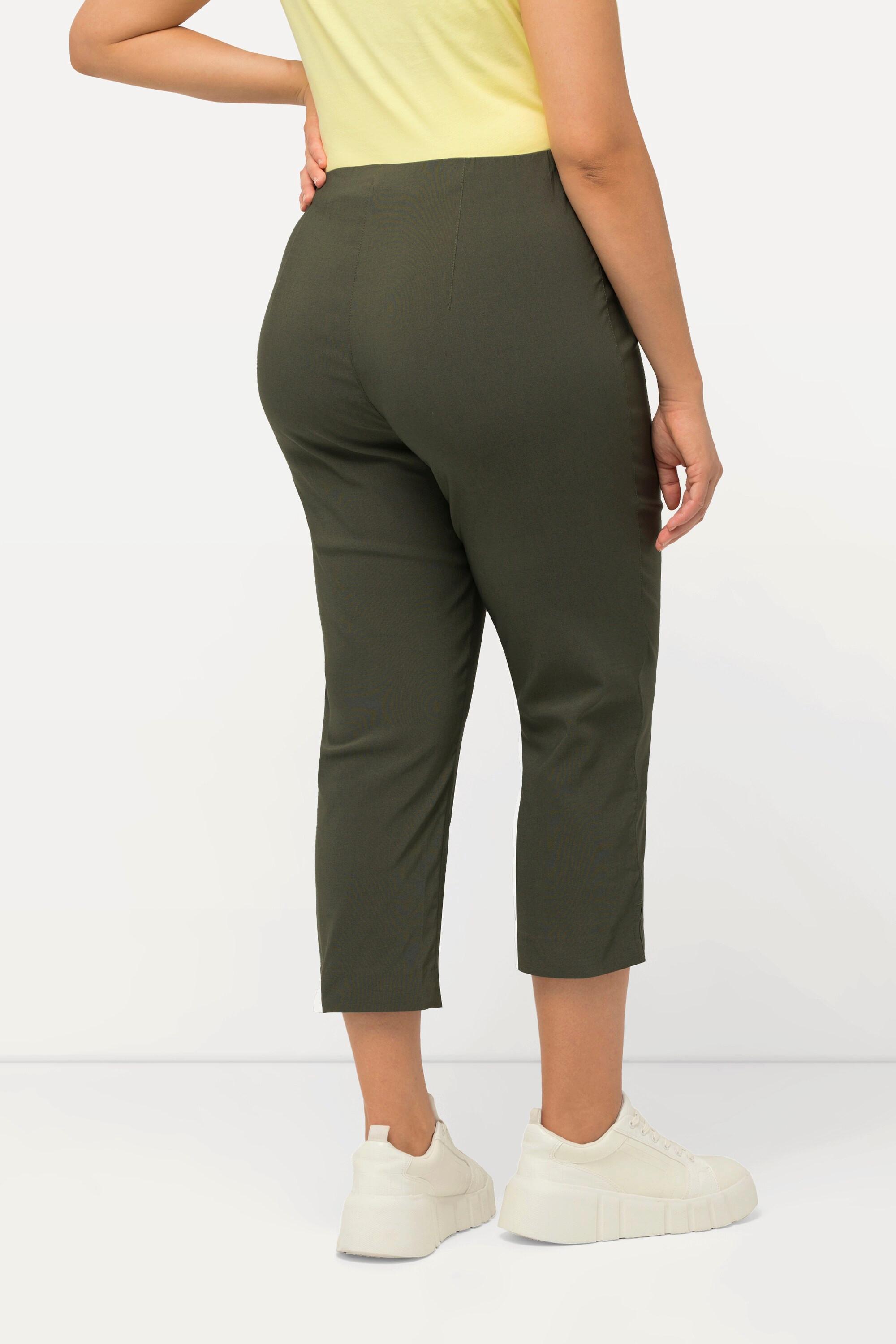 Ulla Popken  Pantalon en bengaline stretch, longueur 3/4 et taille élastique 