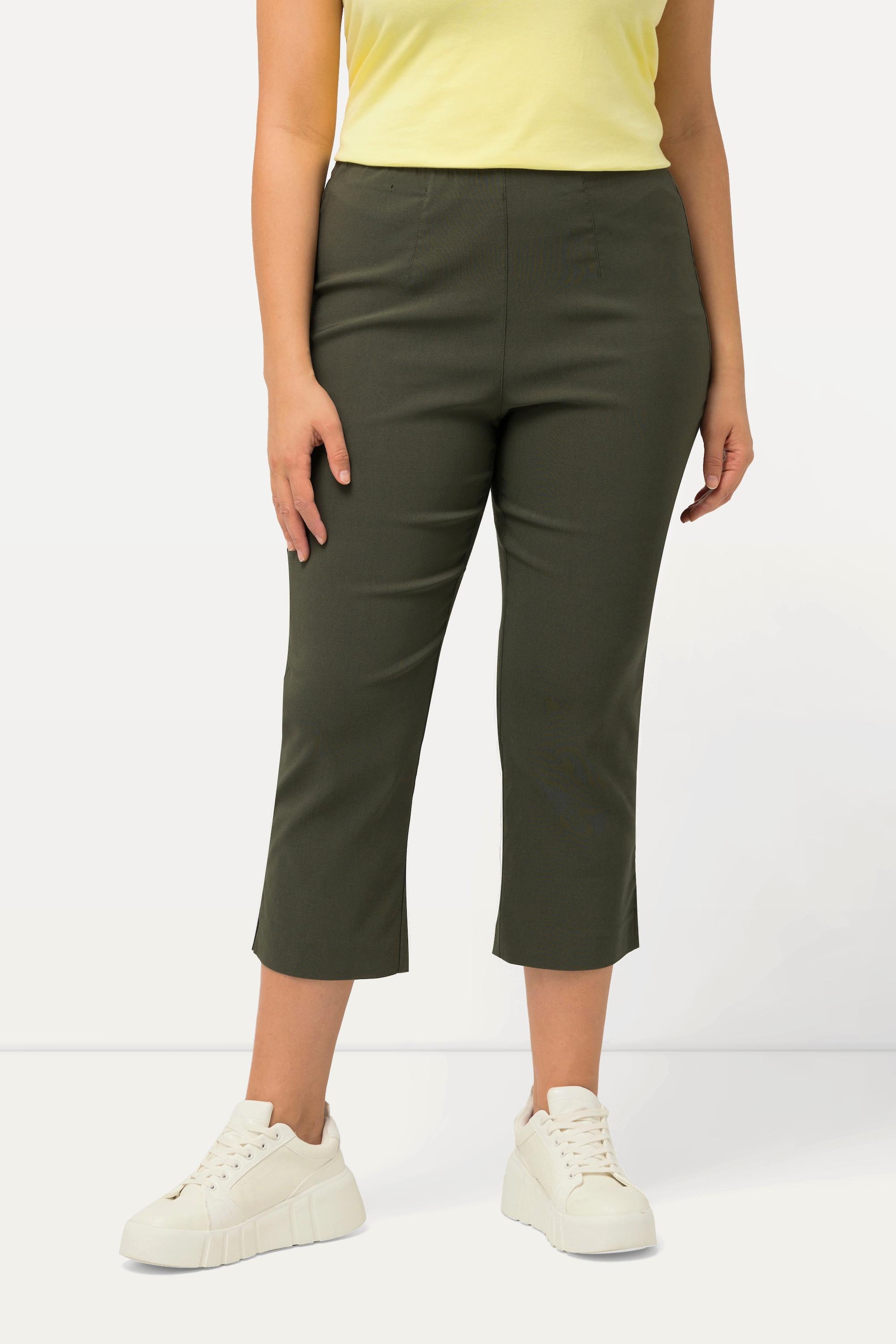 Ulla Popken  Pantalon en bengaline stretch, longueur 3/4 et taille élastique 