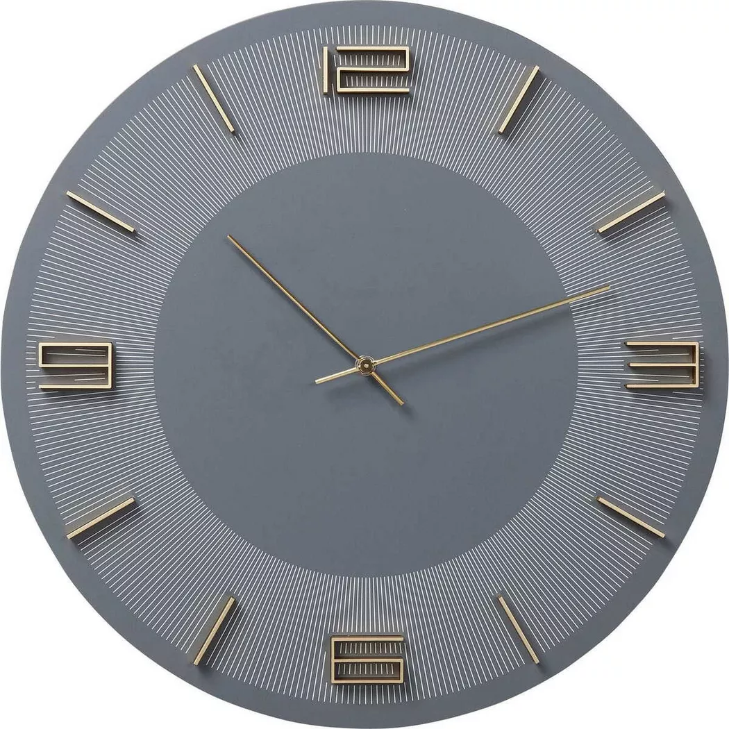 KARE Design - Horloge murale Leonardo gris/or, One Size, Gris Tourterelle