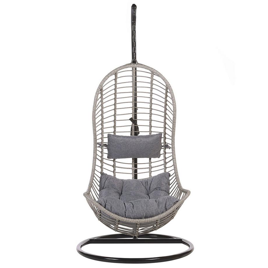 Beliani Hängesessel mit Gestell aus PE Rattan Retro PINETO  