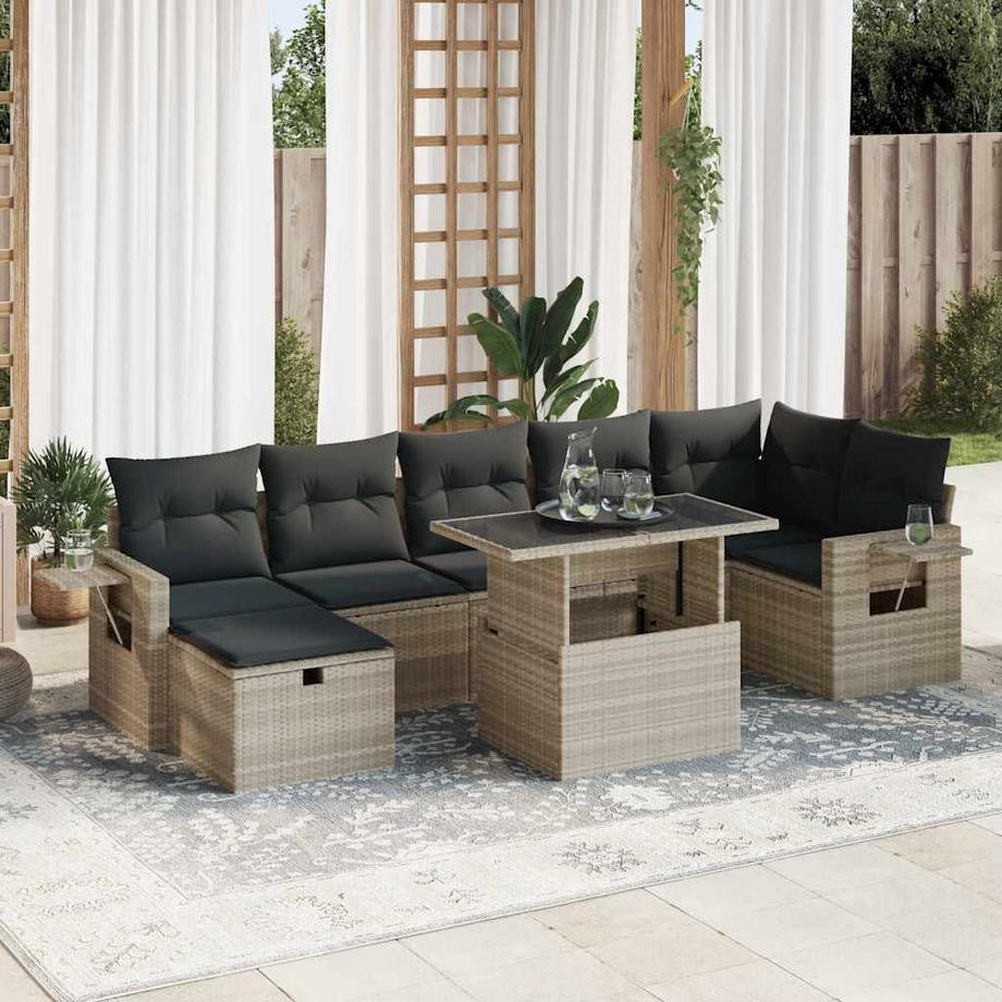 VidaXL set divano da giardino Polirattan  