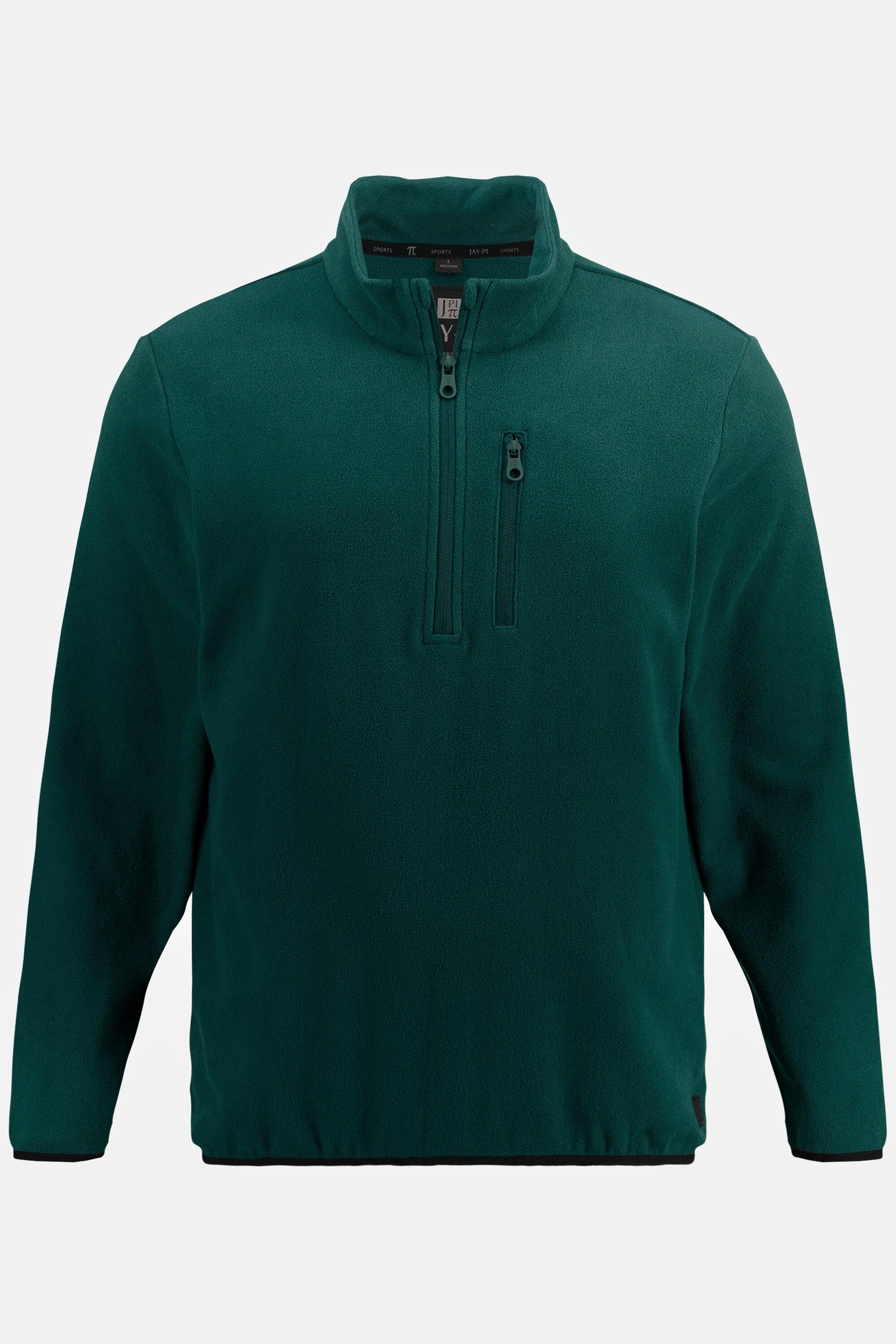 JP1880  Pullover polo di pile da ciclismo con maniche lunghe e collo con zip 