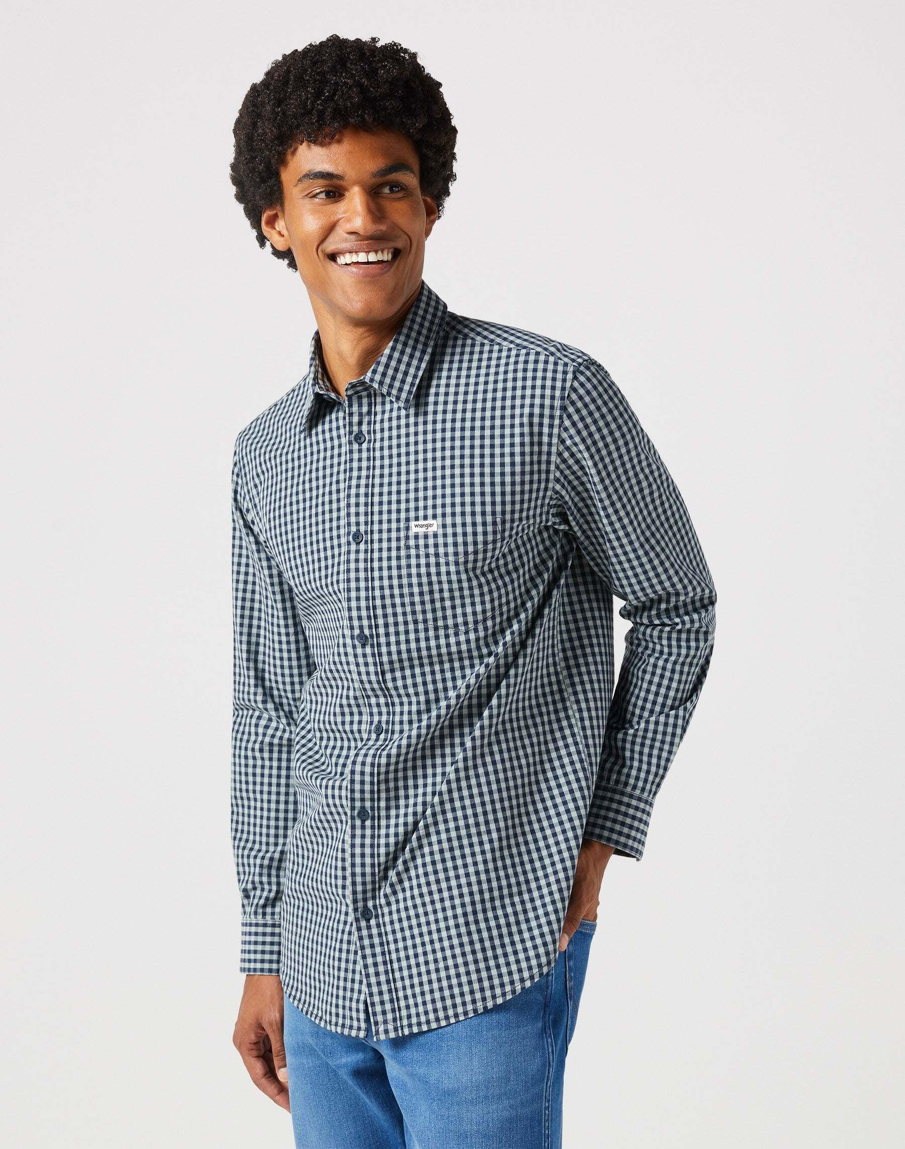Image of Hemd Langarm One Pocket Shirt Herren Grün XXL