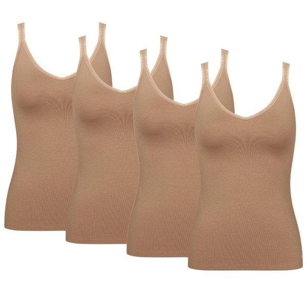 Image of 4er Pack Go - Shirt 01 - Unterhemd Damen Braun XL