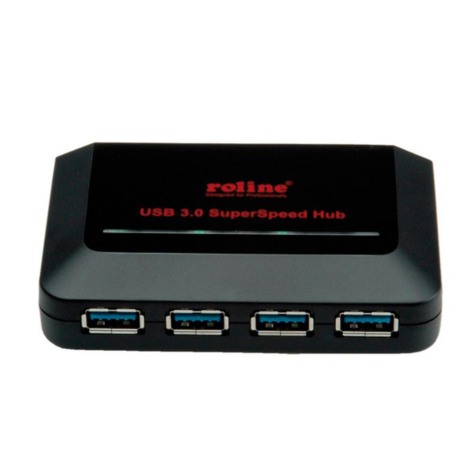 Roline  USB 3.0 Hub, 4 Ports, with Power Supply 