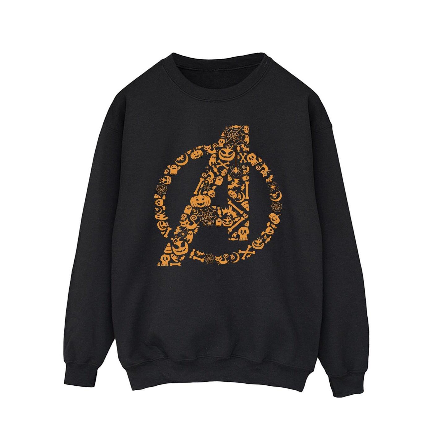 Image of Avengers Halloween Logo Sweatshirt Herren Schwarz M