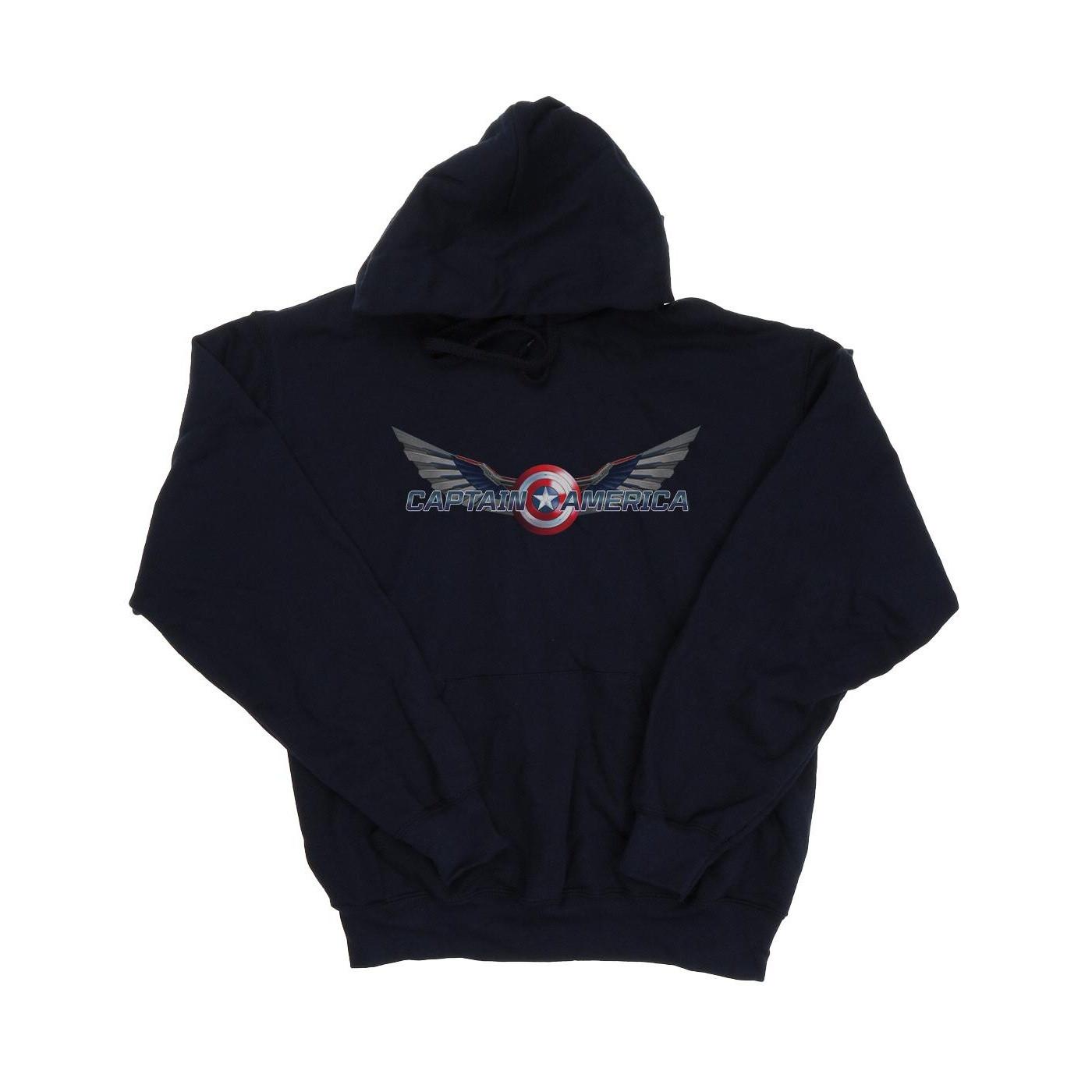 Image of Falcon And The Winter Soldier Captain America Logo Kapuzenpullover Mädchen Marine 152-158