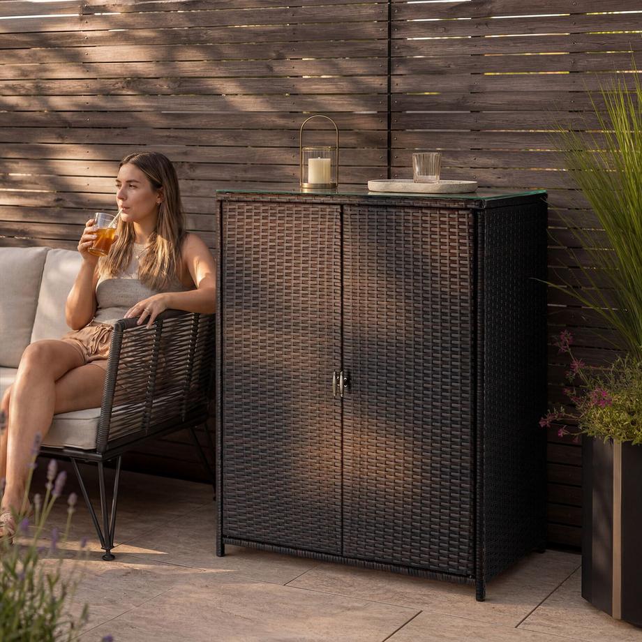 Tectake Armoire de jardin en aluminium Monza résistant aux intempéries et aux UV  