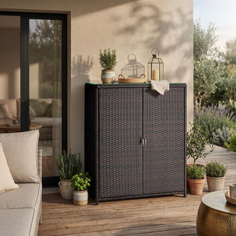 Tectake Armoire de jardin en aluminium Monza résistant aux intempéries et aux UV  