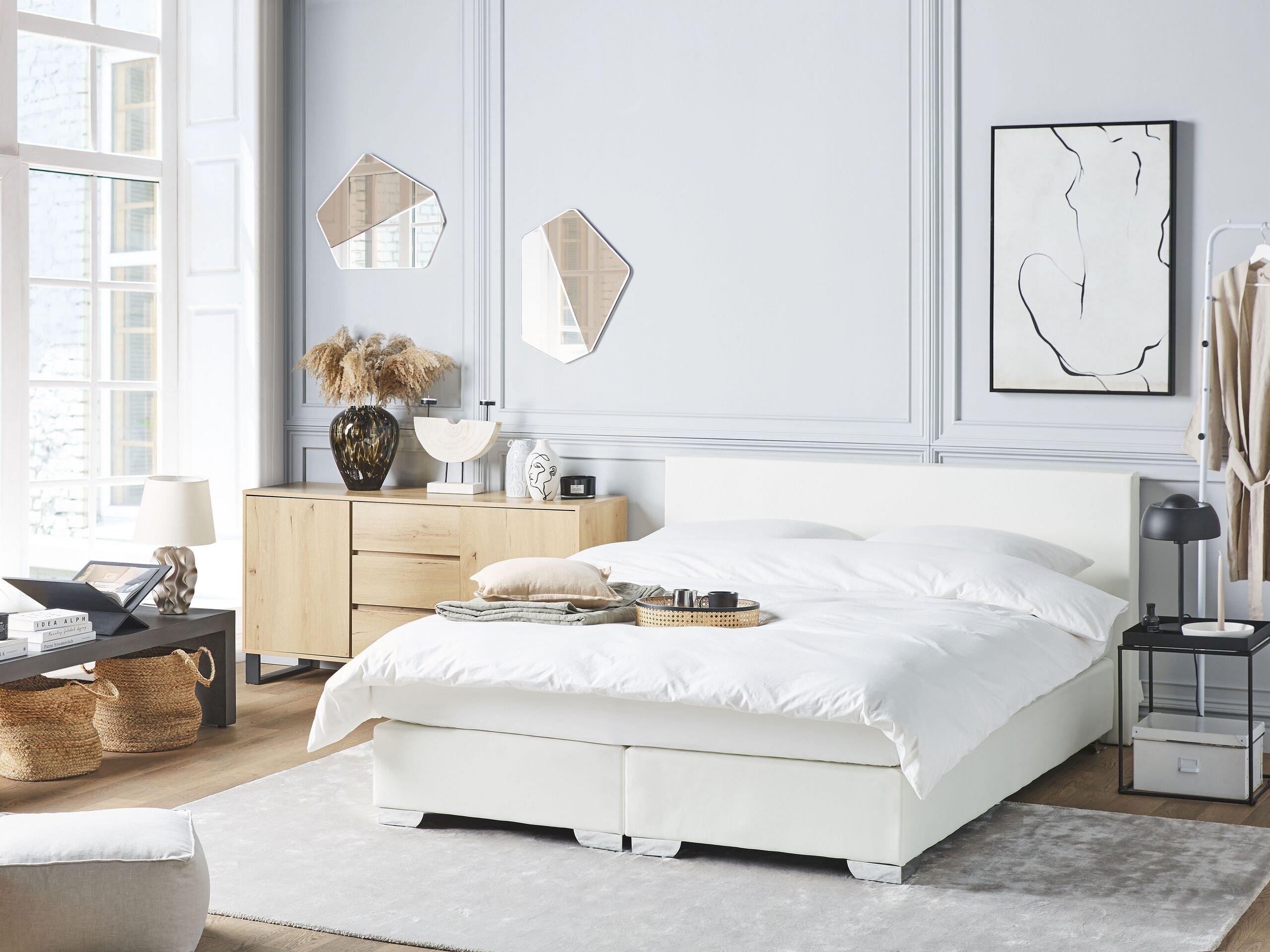 Beliani Boxspring Bett aus Kunstleder Modern PRESIDENT  