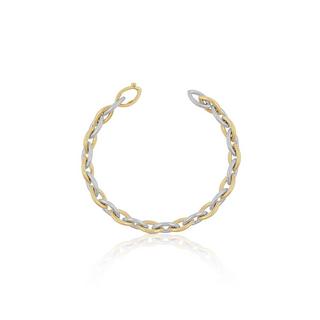 MUAU Schmuck  Bracelet Navette Bicolor Gelb-/Weissgold 750. 20cm, 7mm 