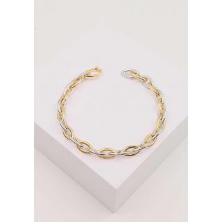 MUAU Schmuck  Bracelet Navette Bicolor Gelb-/Weissgold 750. 20cm, 7mm 