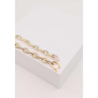 MUAU Schmuck  Bracelet Navette Bicolor Gelb-/Weissgold 750. 20cm, 7mm 