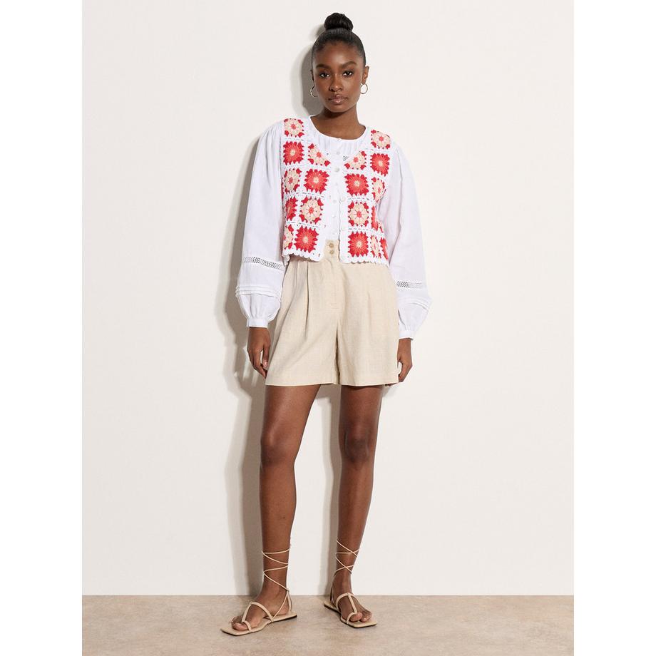 Blouse bohème à plis creux