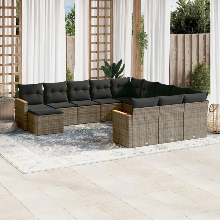 VidaXL set divano da giardino Polirattan  
