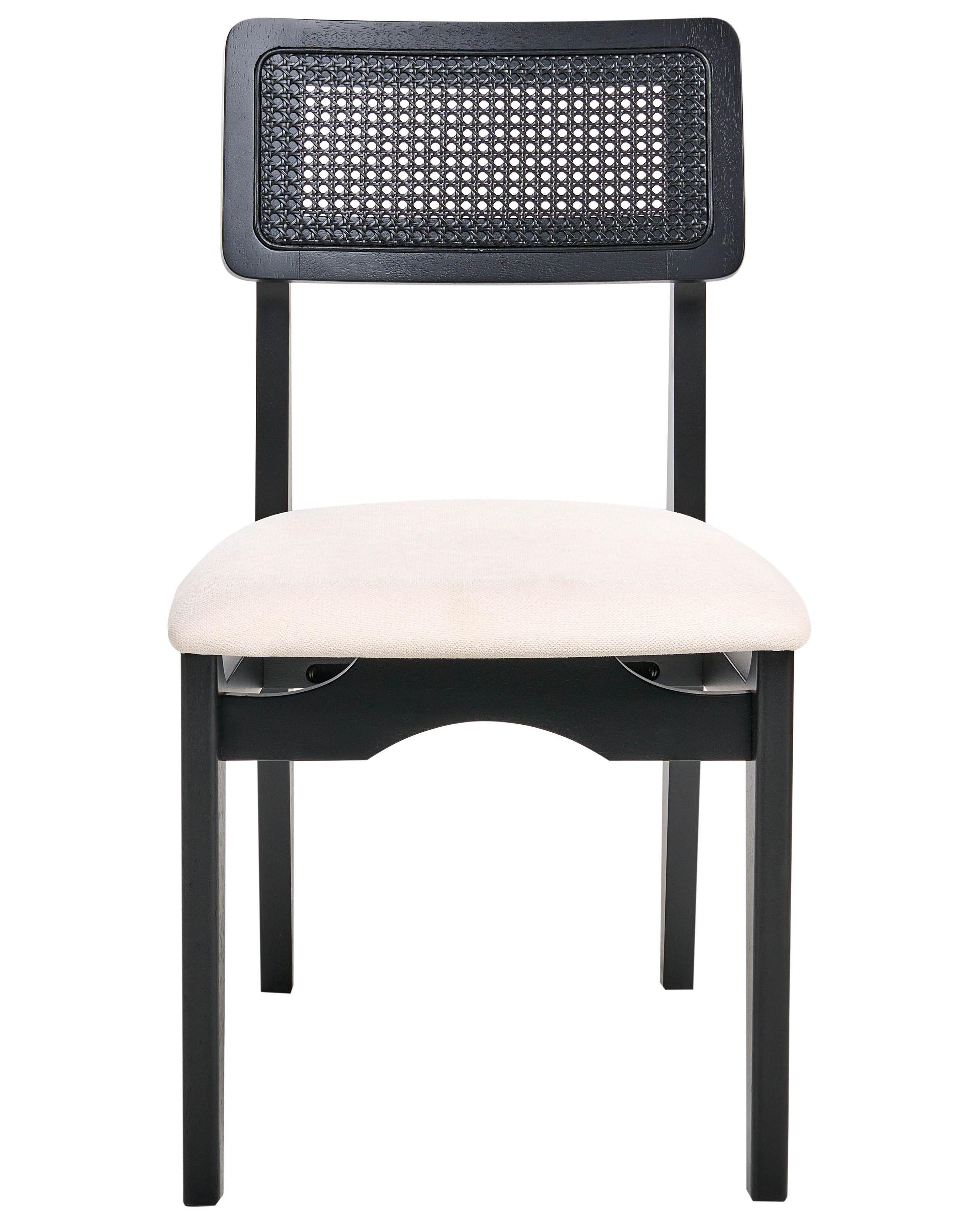 Beliani Lot de 2 chaises de salle à manger en Bois d'hévéa Rétro RUBONIA  