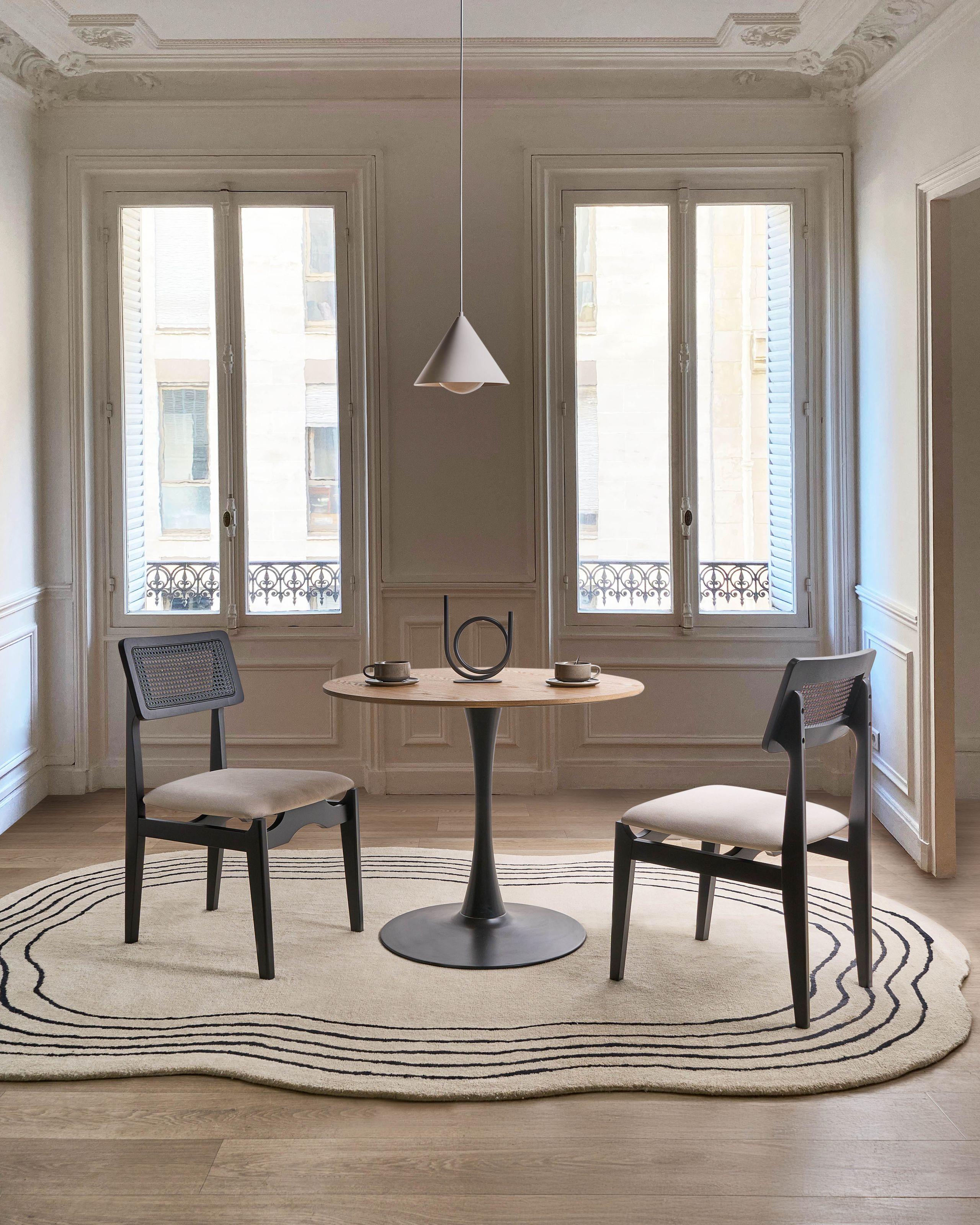 Beliani Lot de 2 chaises de salle à manger en Bois d'hévéa Rétro RUBONIA  